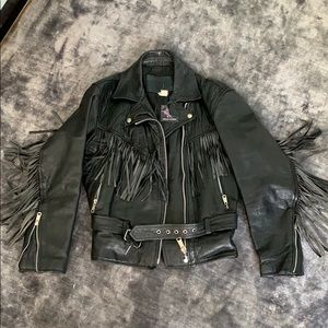 Leather vintage jacket fringe